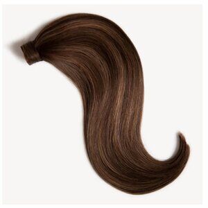 🤎 Milk & Blush 16" Clip-in Ponytail Hair Extensions Subtle Brunette Highlighted